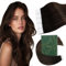 Ugeat Extensions Echthaar Tape Balayage Dunkelbraun 40 cm Invisible Tape Extensions Echthaar Braun Ombre 20 Stück 50G für Party #2/6/2