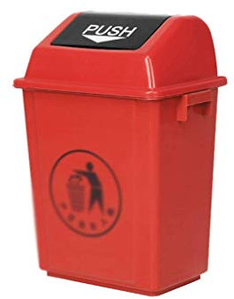 Poubelle d'extérieur industrielle en plastique épais 40 L pour recyclage des déchets pour la maison, l'hôpital, la salle de classe, l'hôtel, la rue Rouge