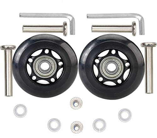 Kofferrollen Ersatzrollen Gummi Rollen Räder 1Paar 94 * 24 * 8mm Mute Gepäck Koffer Ersatz Wheels für Samsonite Trolley Hartschalenkoffer Rollen,mit Metall Achsen Ersatzteile