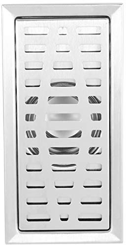 - Rejilla sanitaria de acero inoxidable para baño, ducha, 20 x 10 cm, drenaje de suelo