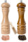 Creative Home Duo Moulin à Poivre et Sel Manuel en Bois | Inclus Mini Cuillère | Hauteur 18 cm | Salière et Poivrière de Cuisine | Moulin Sel Poivre | Hêtre Naturel