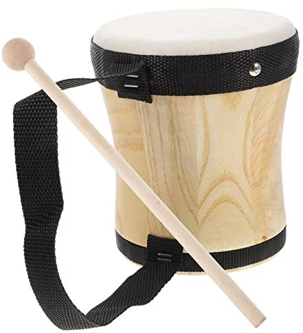 Vaguelly Bongo-Trommel für Kinder, mit Schlagzeug, Holz, Musikinstrument für Kinder, Erwachsene, Anfänger, 13 cm
