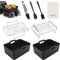 Lvelfe Air Fryer Accessories, Set of 8 for Ninja Dual AF300UK AF400UK Including Silicone Liner & Racks Paper Lining etc Compatible with Oven, Microwave