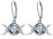 ZIPPICE Triple Mondgöttin Ohrringe 925 Sterling Silber Lebensbaum Kristall Tropfen Ohrringe Schmuck Geschenke für Frauen Mädchen