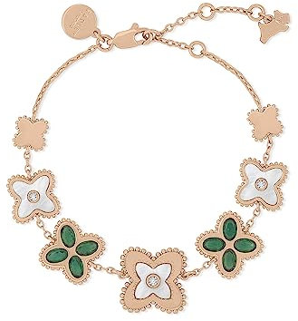 Radley Ladies Clarence House 18ct Rose Gold Plated Green Stone Bracelet RYJ3264S