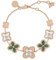 Radley Ladies Clarence House 18ct Rose Gold Plated Green Stone Bracelet RYJ3264S
