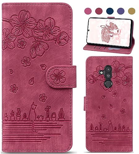 Bxithnr Custodia Huawei Mate 20 Lite Premium Pelle PU Portafoglio Funzione Supporto Slot per Scheda Protezione Completa Magnetica Flip Custodia a Libro Libretto per Huawei Mate 20 Lite - Rosso