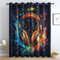 THYUNQ Vorhänge Graffiti Musik Motiv, Vorhang Blickdicht Verdunklungsvorhänge Thermovorhang mit Ösen, Gardinen Wohnzimmer Schlafzimmer Fenster, 2er Set Curtains, H 160 x B 140 cm