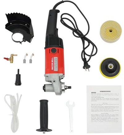 Pulidora húmeda, 1400 W Pulidora húmeda con almohadilla de diamante Juego de pulido de hormigón Máquina pulidora de piedra para granito/mármol/hormigón/piedra