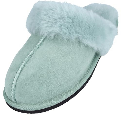 HAFLINGER Lammfell Hausschuhe North Star Filzpantoffel Mintgrün (Pfefferminz 94), Gr 42
