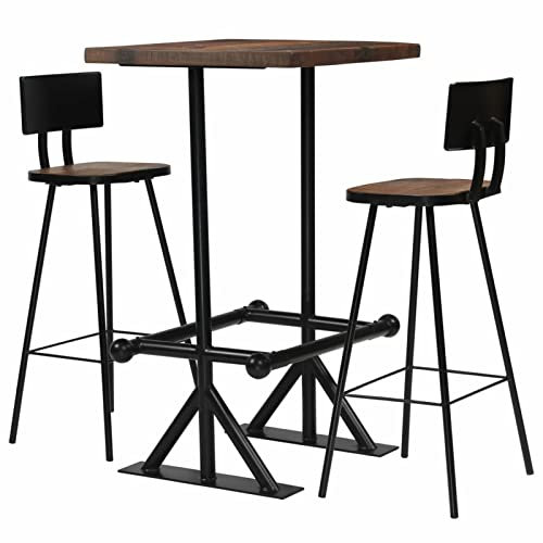 GuyAna Bar-Set 3-TLG. Altholz Massiv Tresen Bar Theke KüChenbar Kitchen Table