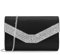 Milisente Clutch für Damen, Wildleder-Clutch, für Hochzeit, Schultertasche, Umhängetasche, Abendtasche, Strass, Leder, Schwarz, Westlich