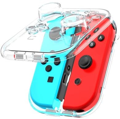 IINE Storage Case for Joy-con, Portable Dust-Proof Protective Box Compatible with Nintendo Switch Joy-Con, Switch/OLED PC Transparent Shell Case with Magnetic Closure