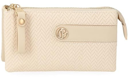 Pepe Jeans Sprig Portafoglio Tre scomparti Beige 17,5x9,5x2 cm Pelle sintetica by Joumma Bags, Beige, Taglia unica, Portafoglio Tre Scomparti