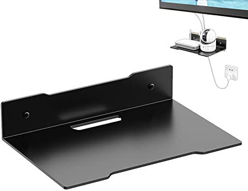 Kleines Wandregal für Kamera, Kamera-Regal, Wandregal, Metall-Router-Rack, AV-Regal unter dem Fernseher, für Kabelboxen, DVD-Player, Spielekonsolen, TV-Box