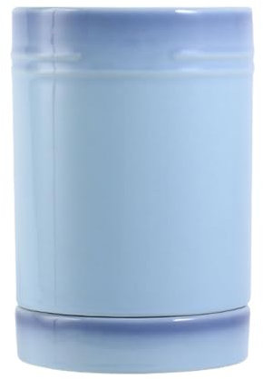 Dxcaicc Ceramic Cooking Utensil Holder for Kitchen Counter,Gradient Painting Stable Storage Organizer with Drain Tray,Large Capacity Ceramic Holder,Blue