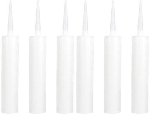 DOITOOL Cartouche Silicone Vide, 6 Pièces Vide Cartouche De Silicone Vide Tube à Presser Pour Coulis De Carrelage Tuile Outil De Coulis Scellant Outils De Ciment Piquant Plastique