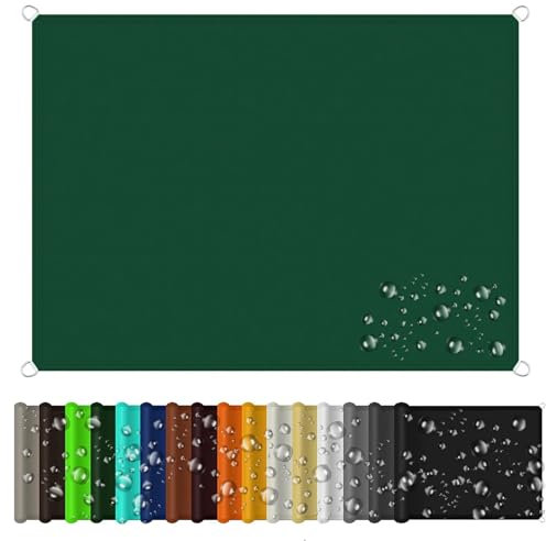 Tenda a Vela Rettangolare 3 x 5 m Rettangolo Rete Parasole per Giardino Protezione Solare Antivento con Fune per Esterno Terrazza Giardino Piscina, Verde Scuro