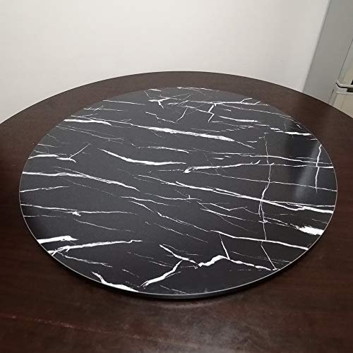 FZZIBQYR Lazy Susan Marmor-Küchen-Drehteller, Esstisch, drehbares Tablett, 360° drehbare Servierplatte, runder Tisch-Drehteller mit geräuschlosen Lagern, 70–90 cm