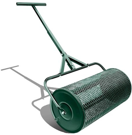 AHDFY Kompoststreuer, Rasenerde, DüNgerstreuer, Saatgutstreuer, 70l Gartenstreuer DüNgestreuer, FüR Den Rasen Mit T Griff, 42cmx42cmx68cm, GrüN