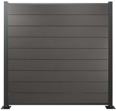 WPC Zaun Komplettset Norderney anthrazit inkl. Start-/Abschlussprofil anthrazit (ohne Pfosten)