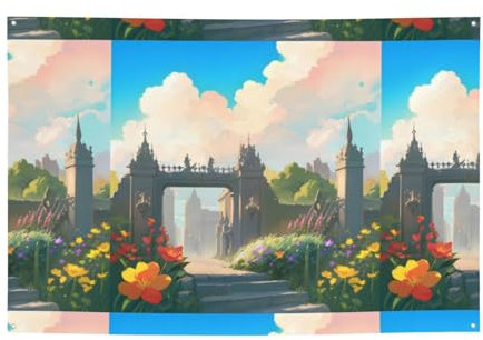 Banner zum Aufhängen, Aufschrift Outside The Castle Gate, für alle Jahreszeiten, 120 x 180 cm, für Hochzeit, Party, Weihnachtsdekoration