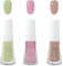 Sakura Pink Nail Polish Set,3 Colors Nail Varnish Set,Quick Dry & Long Lasting Nude Nail Polish, Light Green Nail Varnish for Women DIY Nail Art at Home,No Need UV,10ML