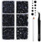 BEADSLAND pedreria hotfix,4000 PCS piedras negra strass termoadhesivas diamantes cristales para manualidades,Kit mixto de 6 tamaños con lápiz de cera y pinzas,SS6-SS30,Negro Rhinestones