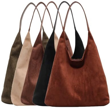 Sac Daim, Sac A Main Femme, Sac Fourre Tout Daim, Sac Hobo Vintage Souple, Sac À Bandoulière Tendance Grande Capacité Pour Travail, Voyages, Shopping