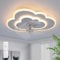 AOLED Deckenventilator Mit Beleuchtung LED Wolke Deckenleuchte mit Ventilator 6 Geschwindigkeiten,Fernbedienung Leise Dimmbar Ventilator Deckenlampe für Schlafzimmer Kinderzimmer 50W 50CM
