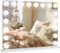 YOURLITE Miroir Maquillage Hollywood pour Coiffeuse 80x62 cm, Port de Chargement Type C et USB, Coin Arrondi, Température et Luminosité Variable, avec Loupe 10x, 18 Ampoules LED, Blanc