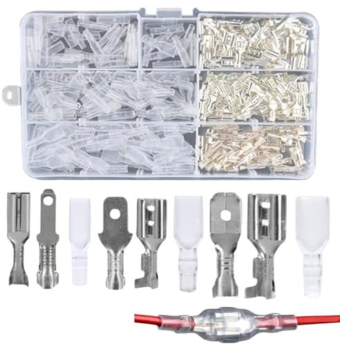 270 Stk Männlich Weiblich Kabelstecker mit Isolierhülse, Kabelschuhe Set, Spade Kabelschuhe, Männlich Weiblich Flachsteckverbinder, 2,8 mm 4,8 mm 6,3 mm Kabelstecker Set, Für Car Audio Lautsprecher