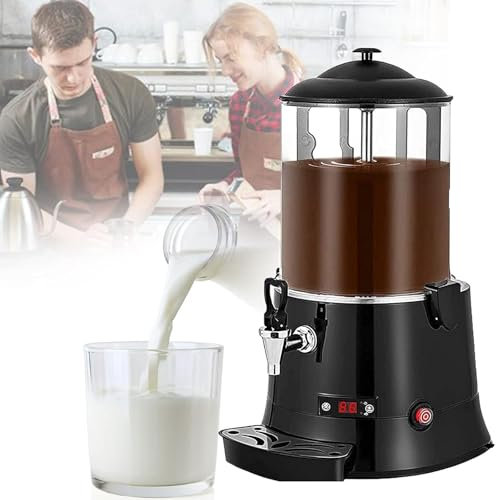 RoyceBee Electric Chocolate Melting Machine, 10L Chocolate Heating and Mixing Machine, Commercial Hot Chocolate Maker Temperature Adjustable for Home Latte Cappuccino, Hot Chocolate
