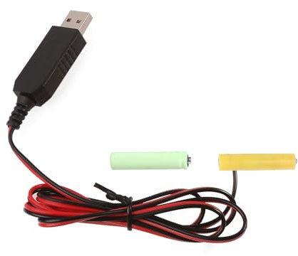 LR03 AAA Battery Eliminator Cable USB Power Cable Replacement 2PCS 1.5V AAA Electric Toy Flashlight