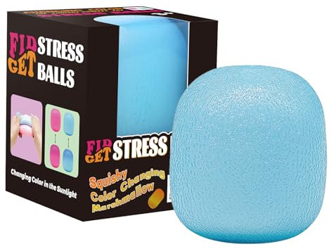 Fidget Toys Stressbälle für Kinder & Erwachsene - Sonnenlicht-farbenänderndes Eiswürfel-Squishy, Langsame Rückkehr-Knetball, Anti Stress Spielzeug, Light Change Stress Ball (Blue)