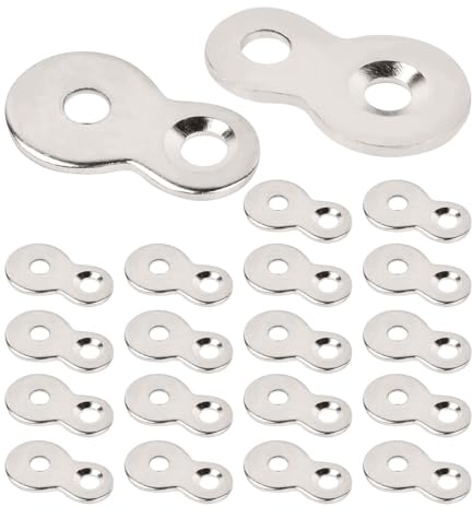 20 Pack Figure 8 Steel Desk Top Fastener Clip, Table Top Fasteners, Table To-p Connector Desk Tops Fasteners Clip for Wood Heavy Duty Easy Install Chair Tables Tops Repair