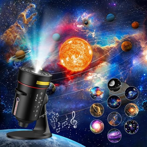 Galaxy Star Projector+White Noise Machine with 28 Soothing Sounds,4K HD Planetarium Projector with 10 Film Discs & Timer,Space Ceiling Nebula Skylight Home Theater Living Room Decor for Kid Adult Gift