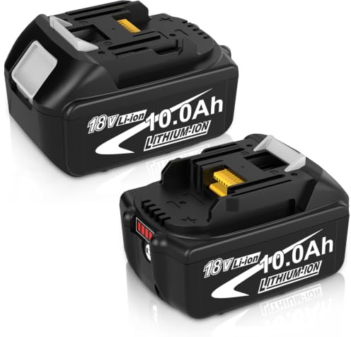 2 x 10000mAh/10,0 Ah Compatible pour Makita Batteries 18V | Compatible pour Makita Batteries 18V BL1850 BL1860 BL1840 BL1830