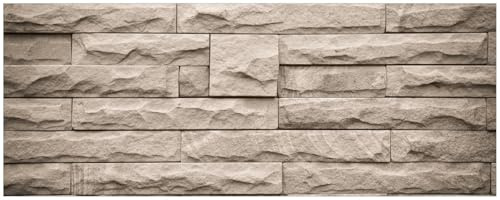 Wallario Küchenrückwand selbstklebend 115 x 50 cm, Motiv: Steinwand grau-braun | Spritzschutz abwischbar & pflegeleicht