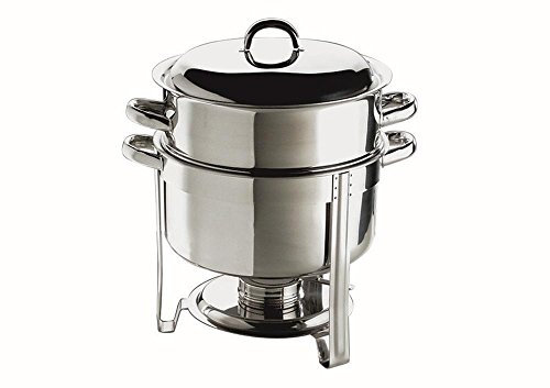 APS 11678 – Pentola di zuppa con fornelletto Rechaud rotondo Ø 33 cm alto 35 cm in acciaio inox (H.) N.