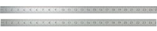 BMI 962030030 Biegsamer Stahlmaßstab, 300 mm, rostfreier Edelstahl, Oberkante 1/2 mm, Teilung Unterkante 1/1 mm