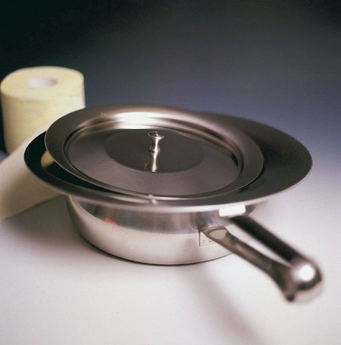 Stechbecken Bettpfanne Edelstahl mit Deckel