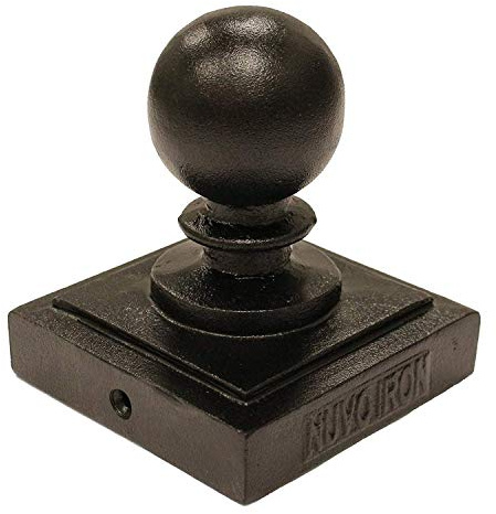 Nuvo Iron 3.5 x 3.5 (Nominal 4 x 4) Ball Post Cap PCB03 Black Fences Decorative