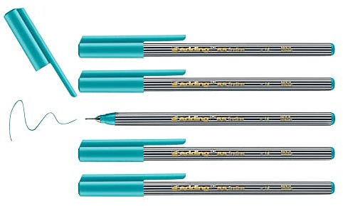 edding 55 - Fineliner - türkis - 10 Stifte - 0,3 mm Spitze - Farbstift zum Schreiben, Malen, Unterstreichen, Illustrieren - für Kinder und Erwachsene, Schule, Homeoffice, Büro