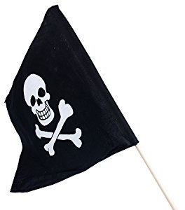 Holzspielerei Piratenflagge Baumwolle 2-farbig