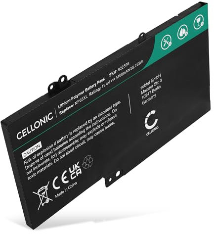 CELLONIC Batterie Compatible avec HP Envy x360 15-U, Pavilion x360 13-A, 14-AC, NP03XL, NP03043XL 3400mAh 11.4V