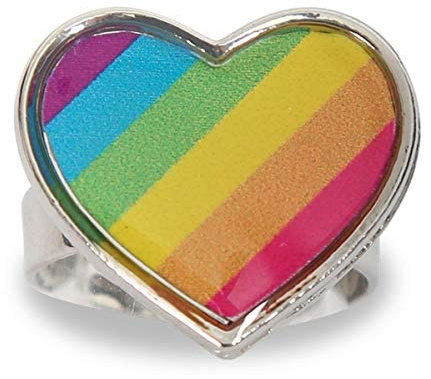 FRIES Kostüm Zubehör Herz Ring Regenbogen bunt Karneval Fasching Party