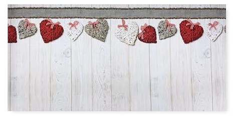 Tex family Tappeto Runner da Cucina Passatoia Antiscivolo Cuori Shabby Made in Italy - Cm. 50x380