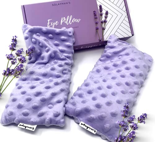 Solayman's Augenkissen mit natürlichem Lavendel für Yoga, Meditation, Entspannung, Kopfschmerzen, Stressabbau, 2 Stück – Lila Bubble Fleece