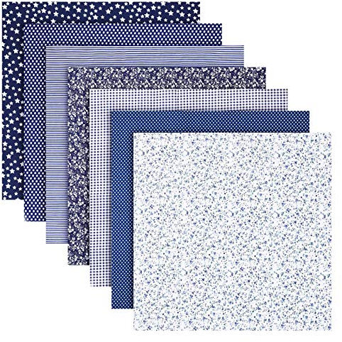 Baumwollstoff Patchwork Stoff Paket,7pcs 50x50cm DIY Baumwolle Stoffe Zum Nähen Meterware Quadrate Baumwolltuch Stoffpaket zum Nähen mit Vielfältiges DIY Nähmuster